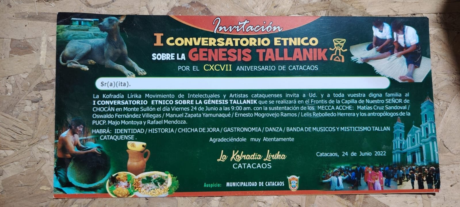 Matias Cruz Sandoval y Conversatorio Etnico Tallan Catacaos
