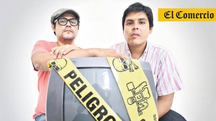 marcha contra la television basura Ernesto Mogrovejo Ramos y Omar Suriel Chacon